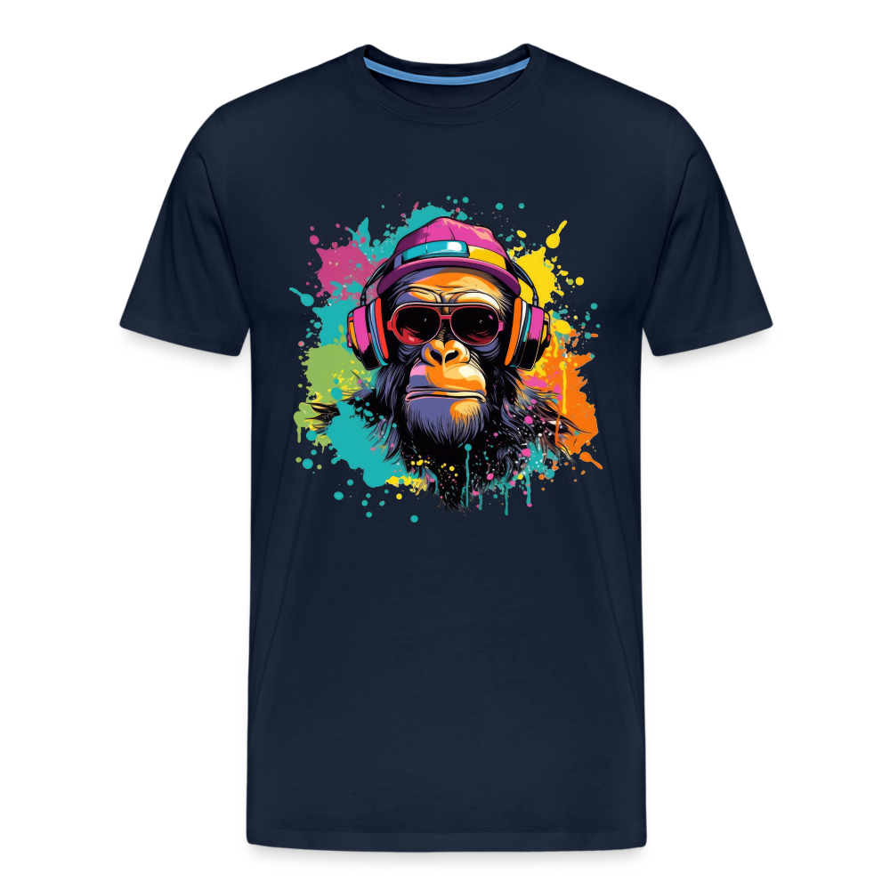 DJ Monkey Affe T-Shirt Männer Premium T-Shirt - Navy