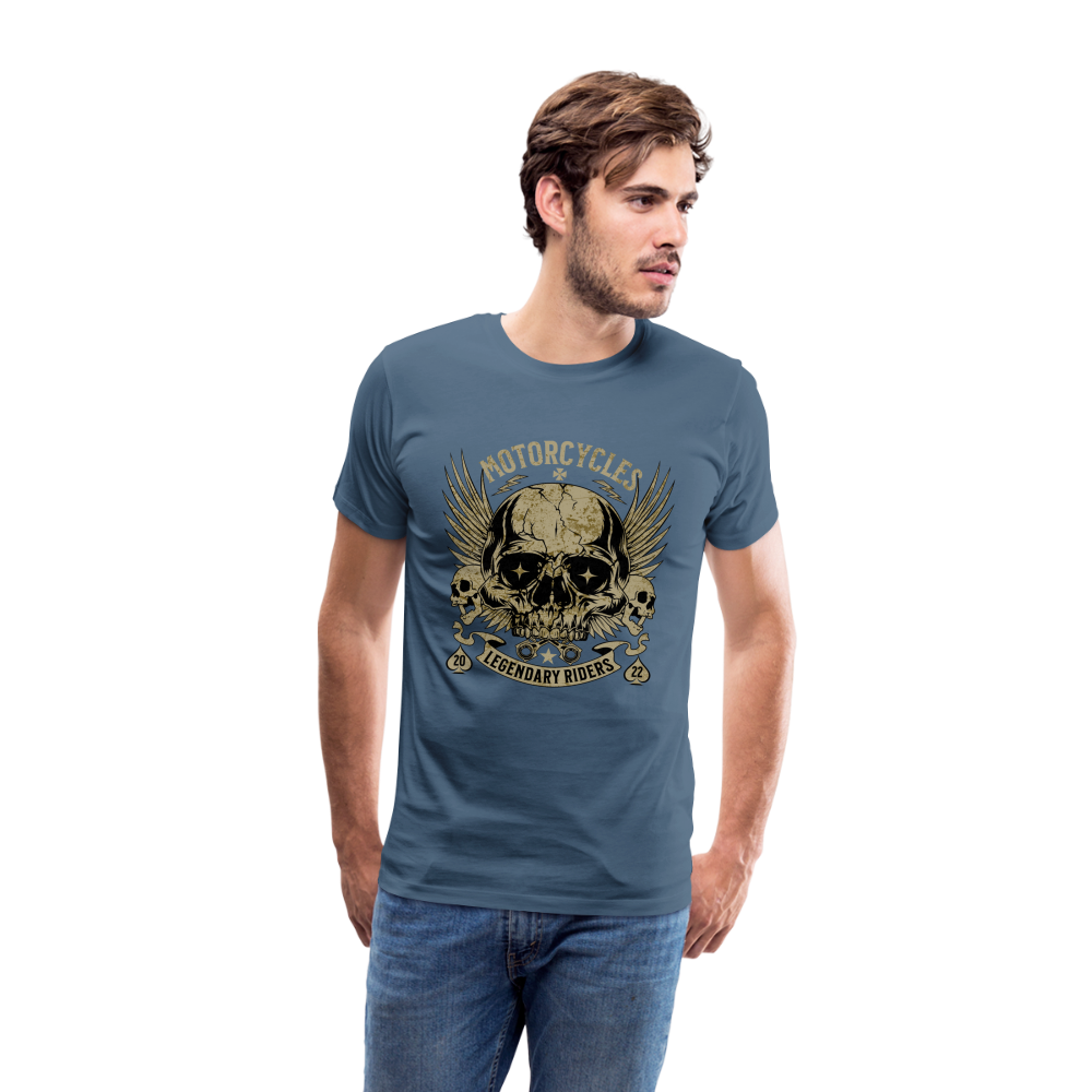 Motorcycles Legendary Riders Premium T-Shirt Herren - Blaugrau