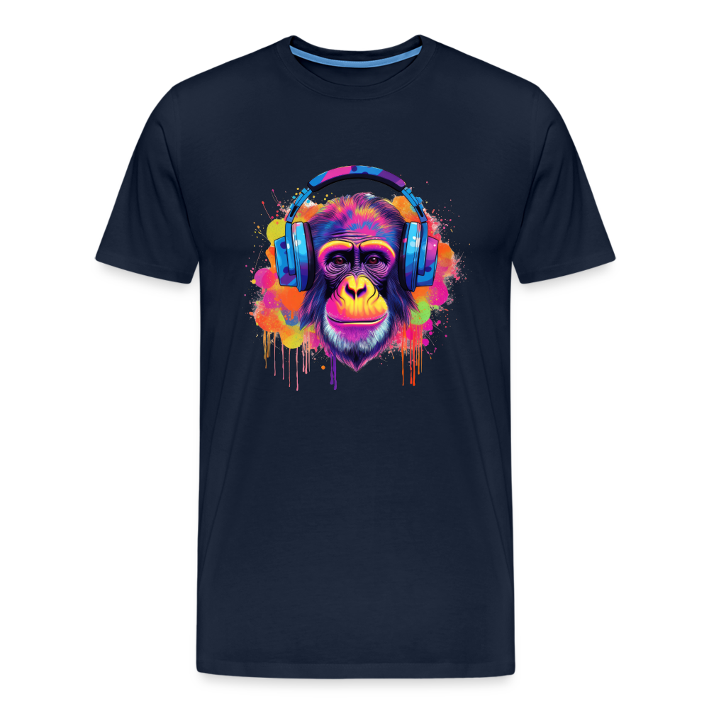DJ Monkey Affe T-Shirt Männer Premium T-Shirt - Navy