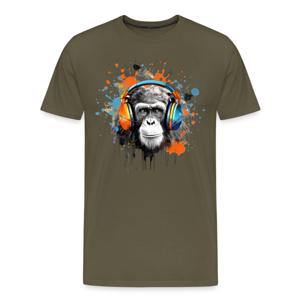 DJ Monkey Affe T-Shirt Männer Premium T-Shirt - Khaki