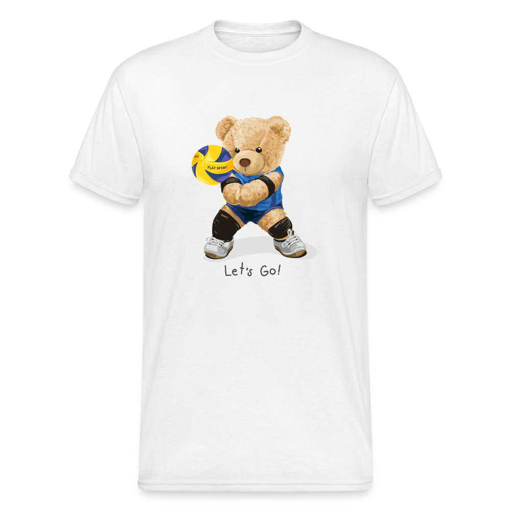 Teddybär Bear Let´s Go Streetwear Spruch T-Shirt Herren - Weiß