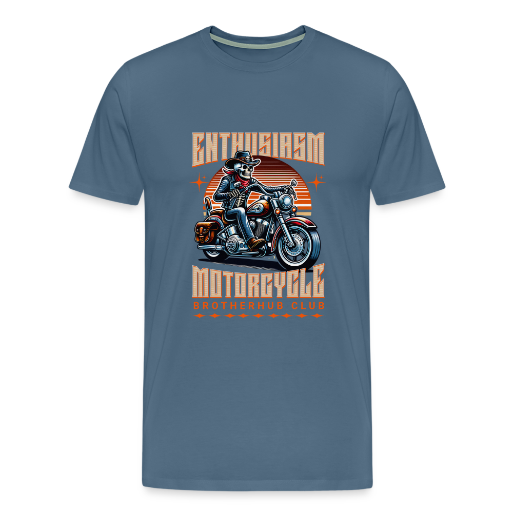 Motorcycle Brotherhub Club  Premium T-Shirt Herren - Blaugrau