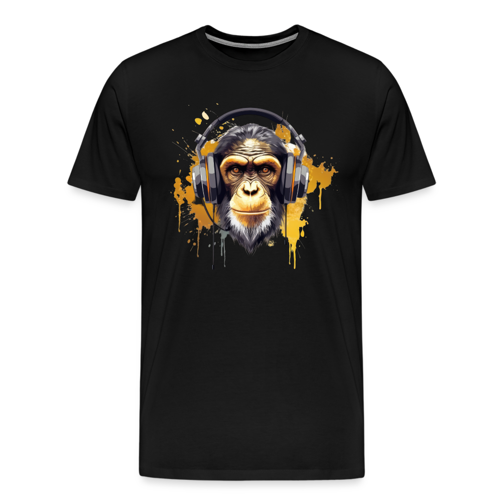 DJ Monkey Affe T-Shirt Männer Premium T-Shirt - Schwarz