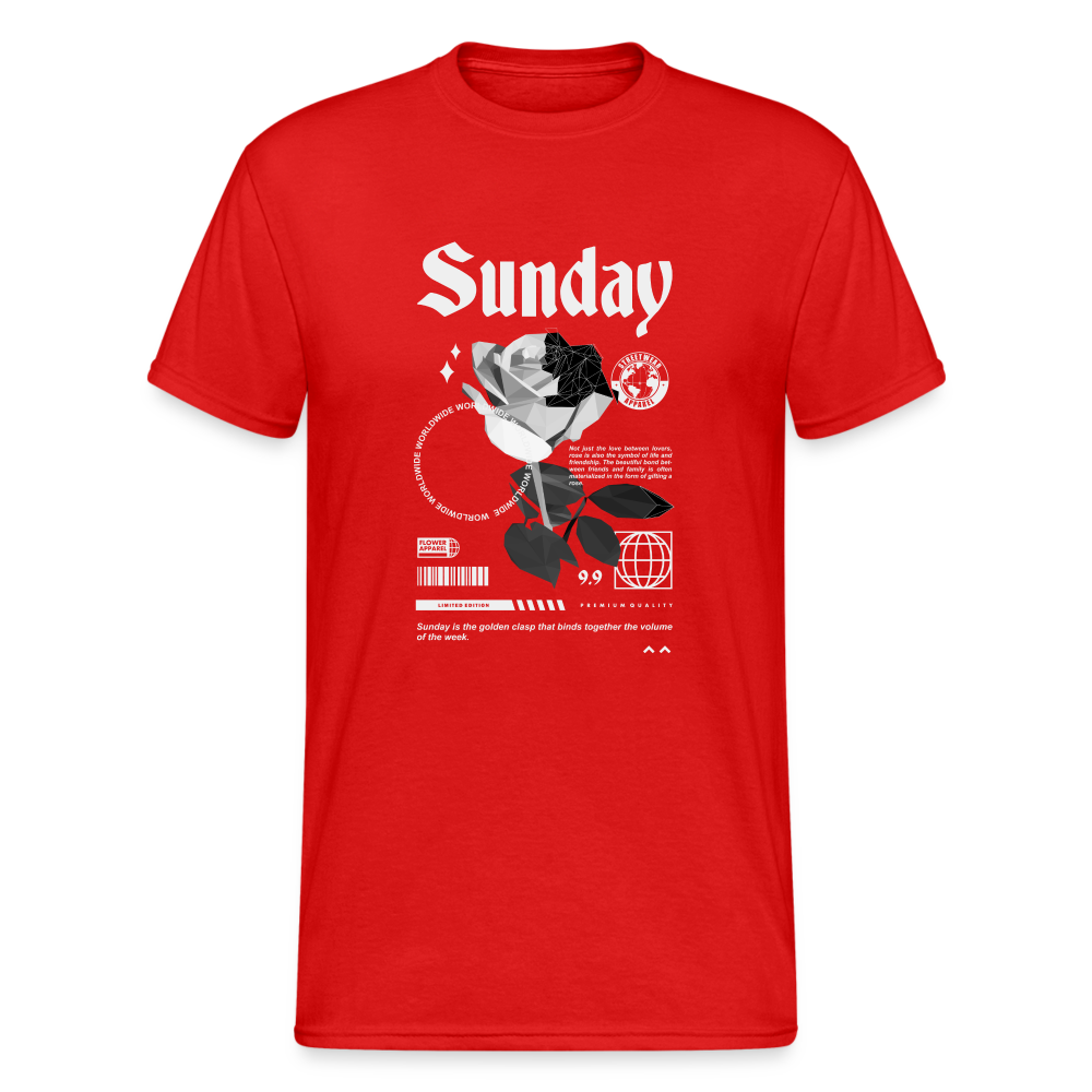 Urban Streetwear Sunday T-Shirt Herren - Rot