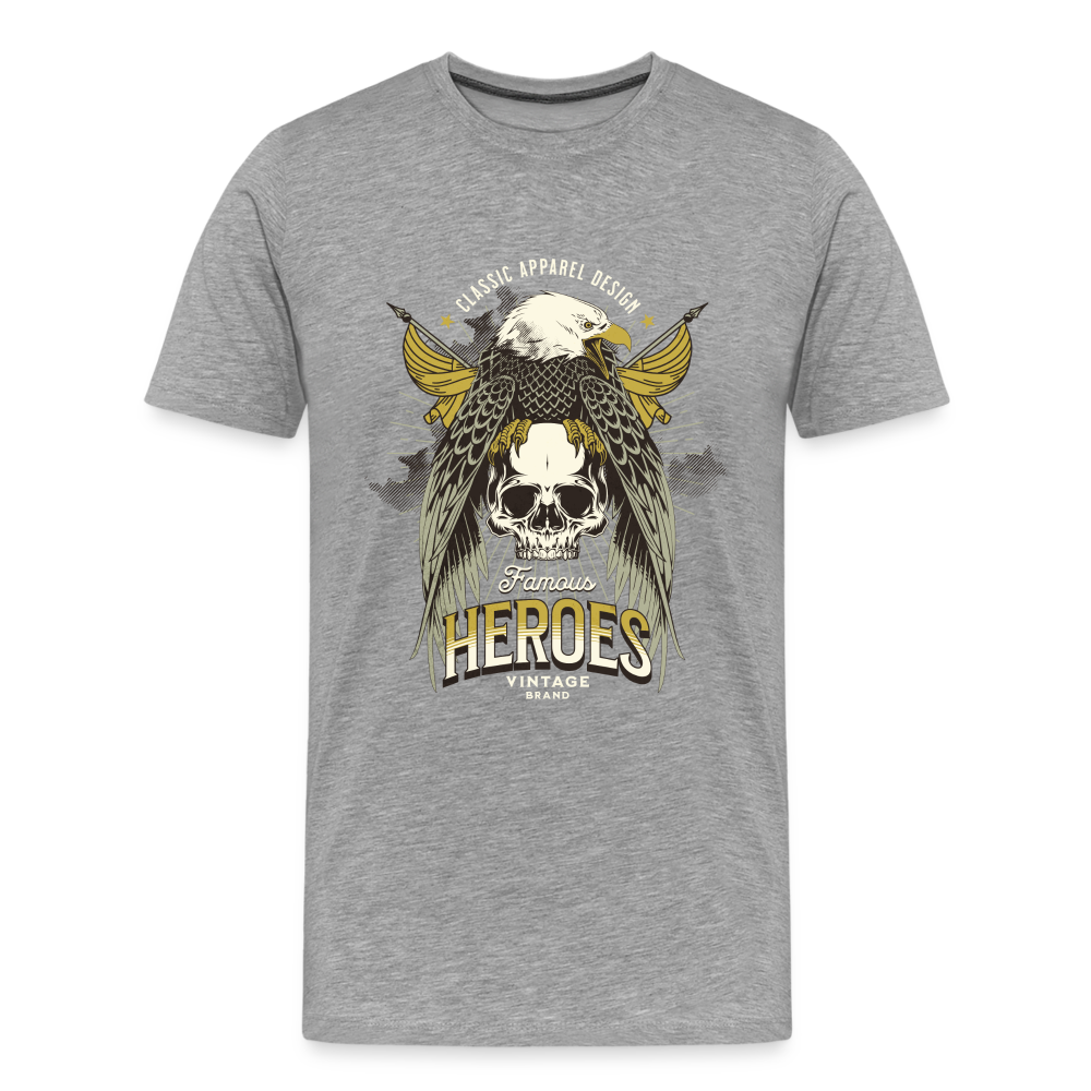 Heroes Premium T-Shirt Herren - Grau meliert