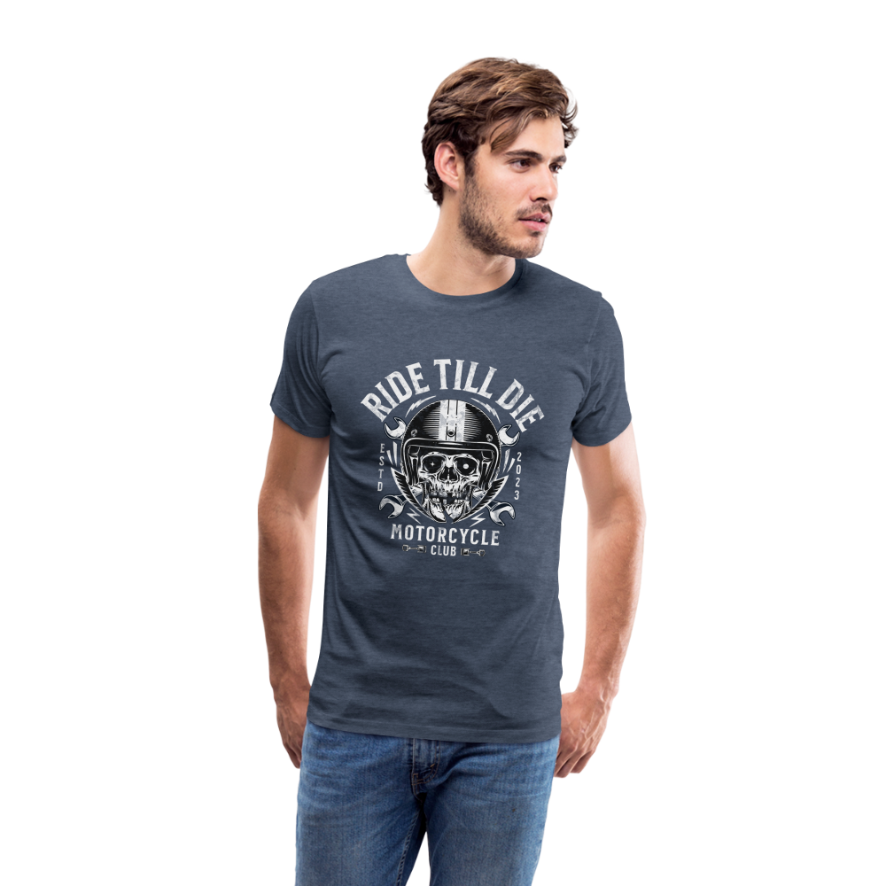 Ride Till Die Premium T-Shirt Herren - Blau meliert