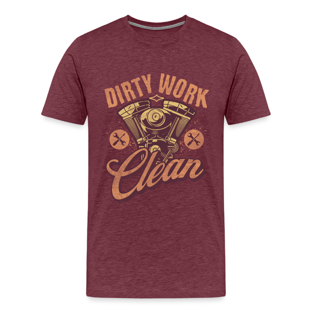 Dirty Work Clean Premium T-Shirt Herren - Bordeauxrot meliert