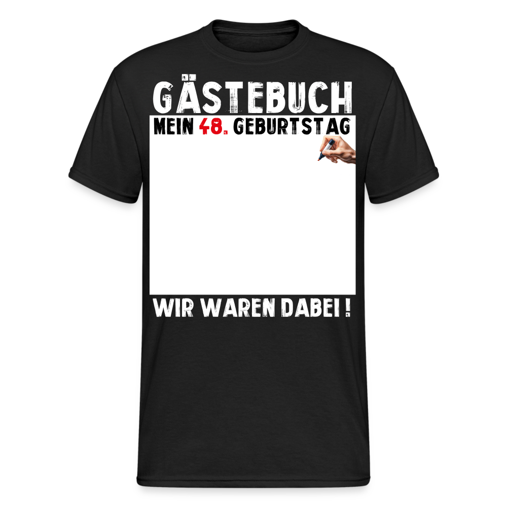 48. Geburtstag Gästebuch T-Shirt Lustig Geschenk T-Shirt - Schwarz