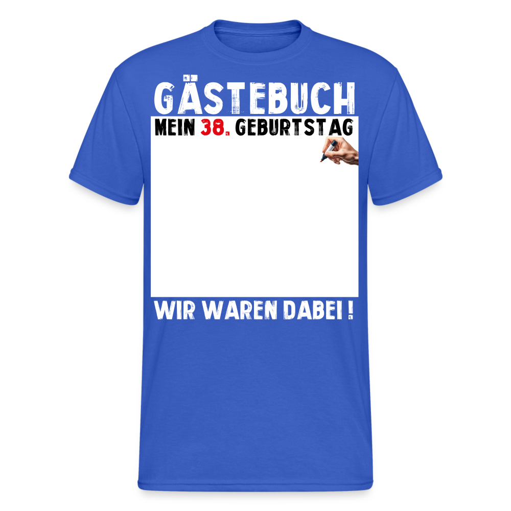 38. Geburtstag Gästebuch T-Shirt Lustig Geschenk T-Shirt - Königsblau