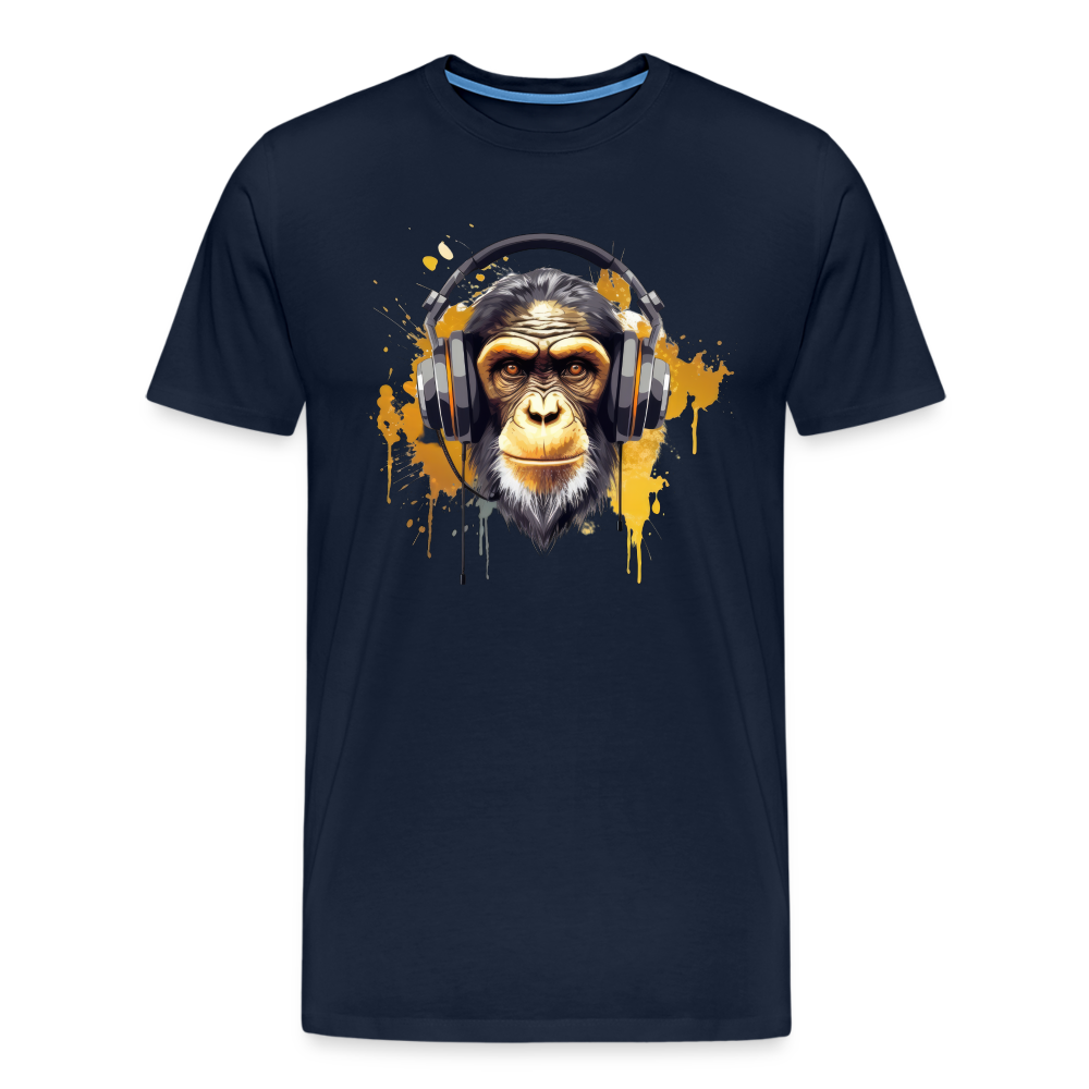 DJ Monkey Affe T-Shirt Männer Premium T-Shirt - Navy