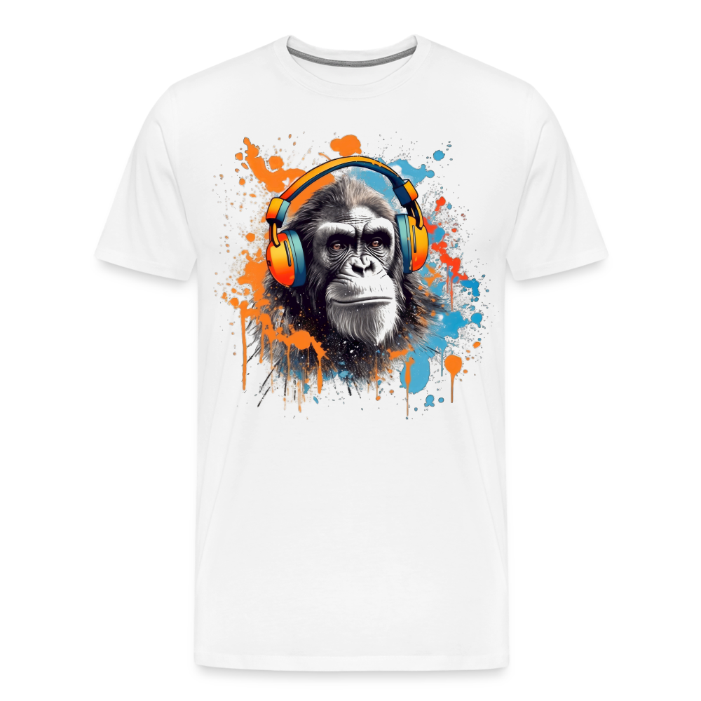 DJ Monkey Affe T-Shirt Männer Premium T-Shirt - Weiß