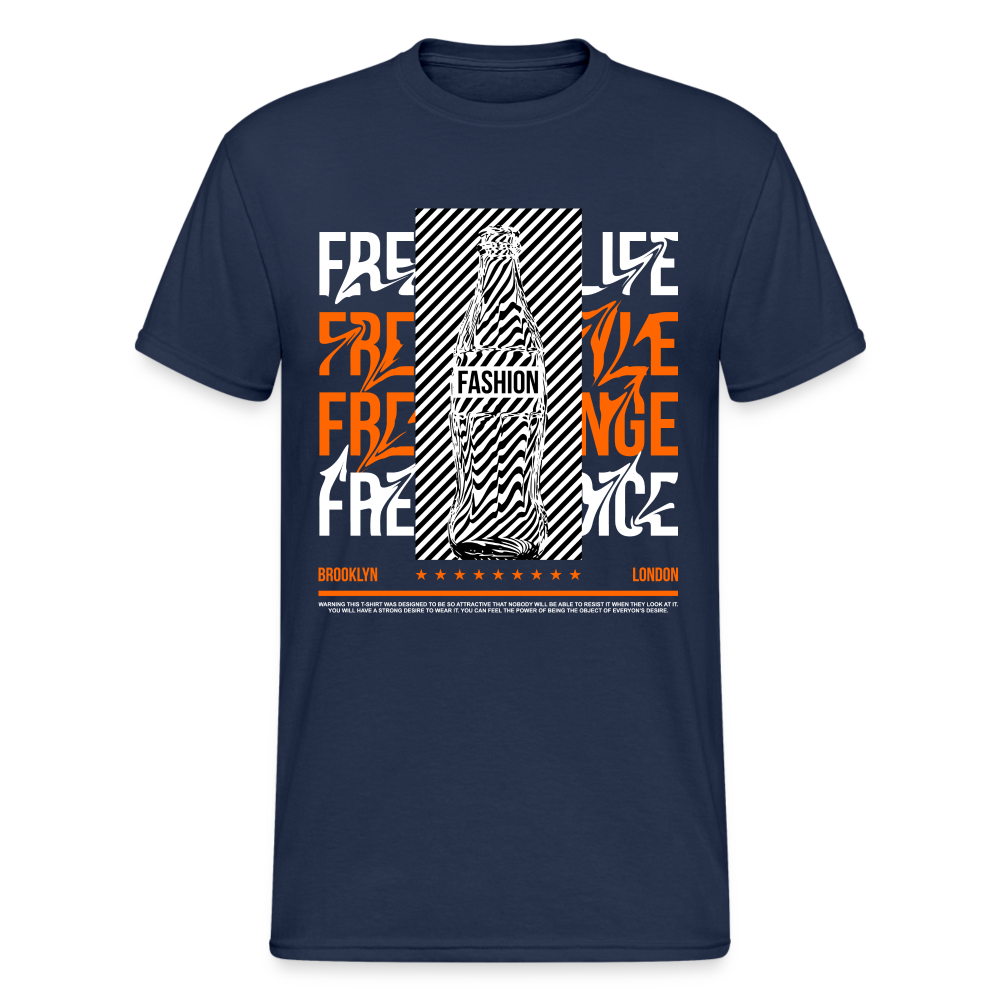 Urban Streetwear Fashion Free LifeT-Shirt Herren - Navy