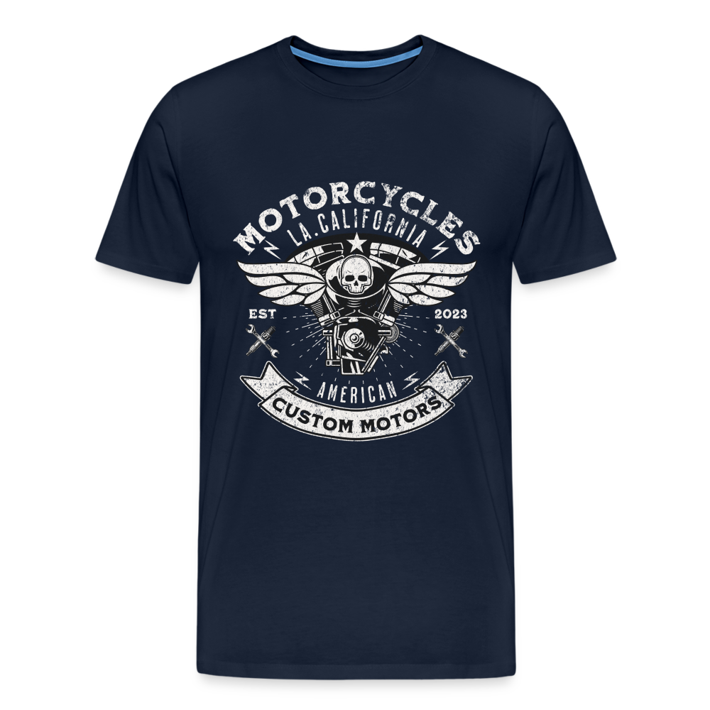 Motorcycles Custom Motors Premium T-Shirt Herren - Navy