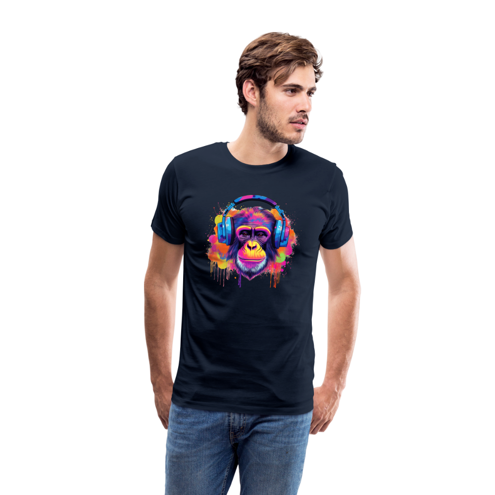 DJ Monkey Affe T-Shirt Männer Premium T-Shirt - Navy