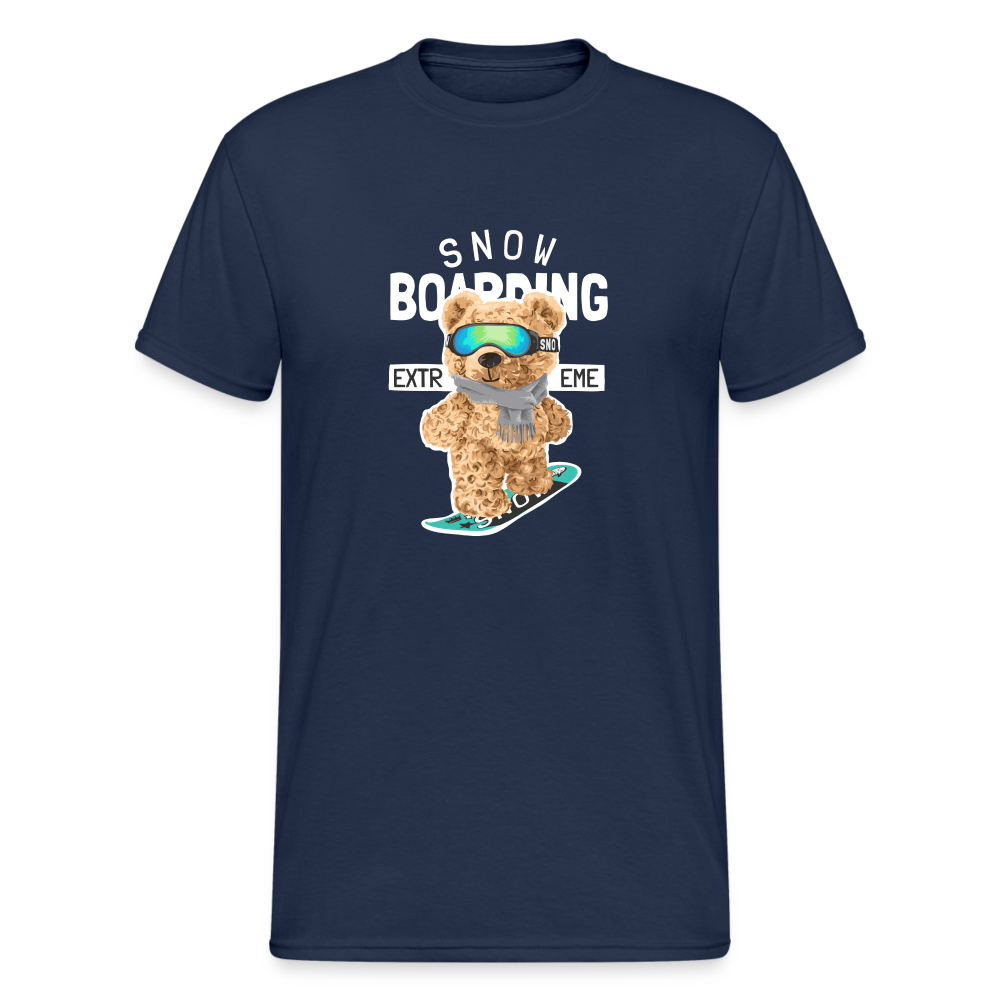 Teddybär Bear Snow Boarding Streetwear Spruch T-Shirt Herren - Navy