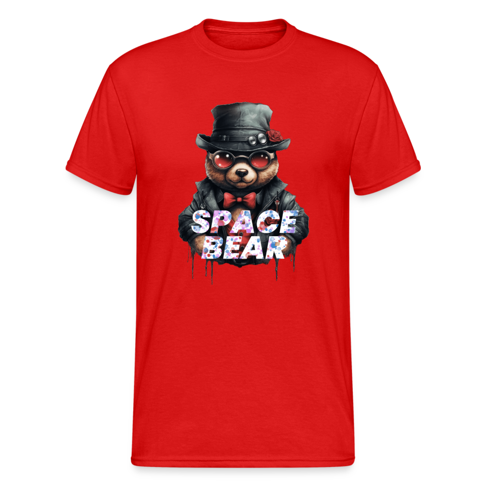 Teddybär Bear Space Bear Streetwear Spruch T-Shirt Herren - Rot