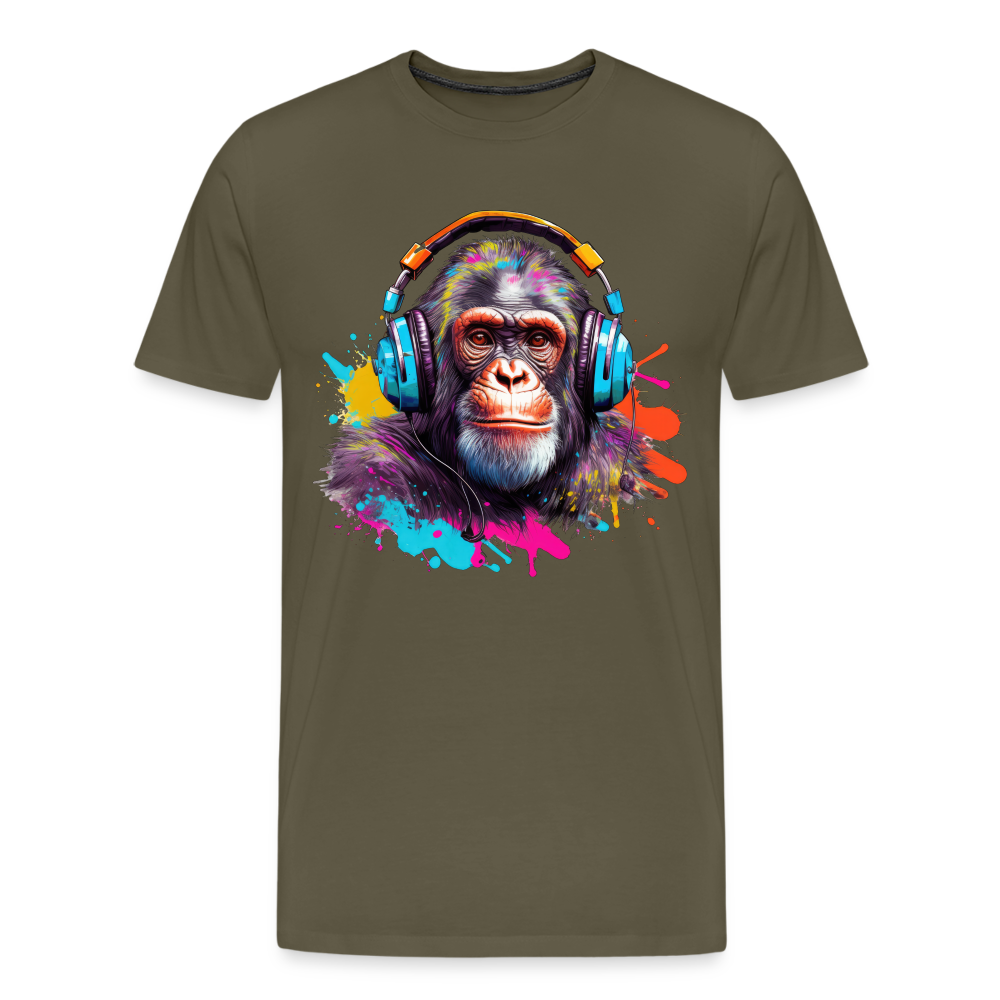 DJ Monkey Affe T-Shirt Männer Premium T-Shirt - Khaki