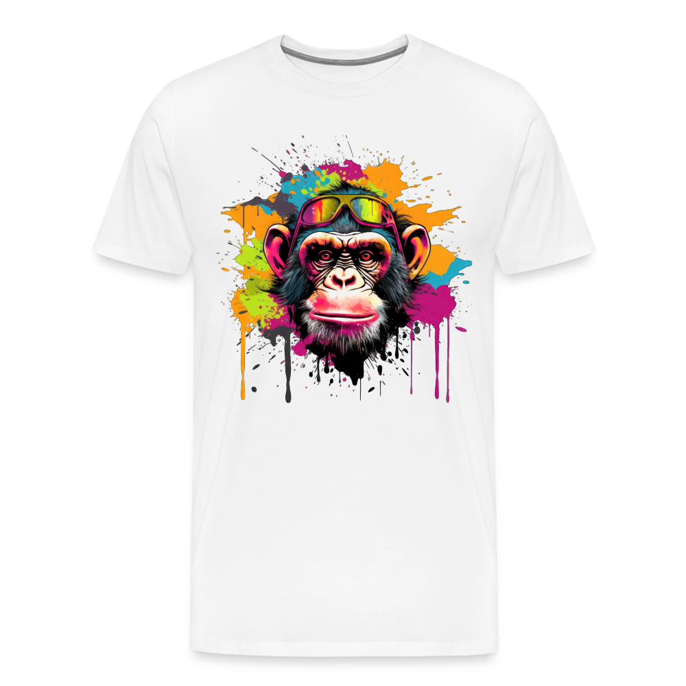Monkey Affe T-Shirt Männer Premium T-Shirt - Weiß