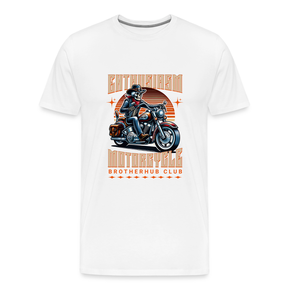 Motorcycle Brotherhub Club  Premium T-Shirt Herren - Weiß
