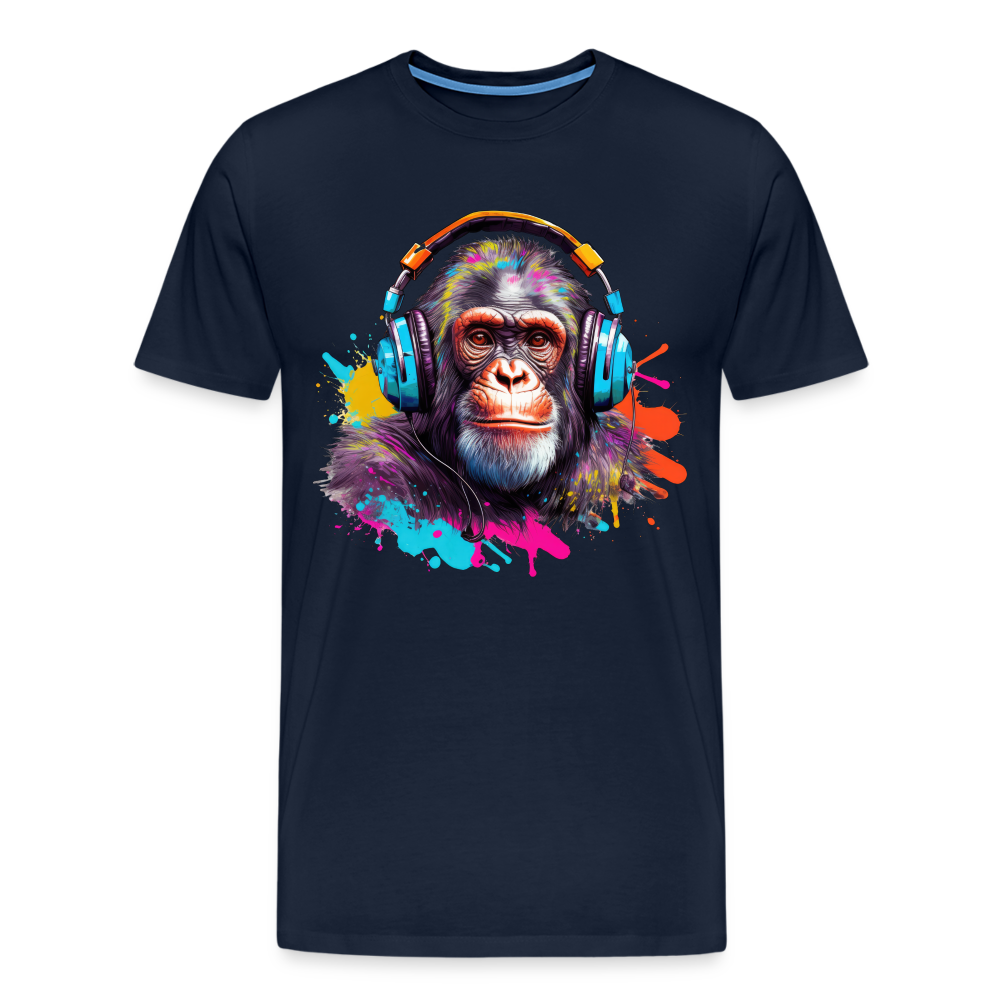 DJ Monkey Affe T-Shirt Männer Premium T-Shirt - Navy