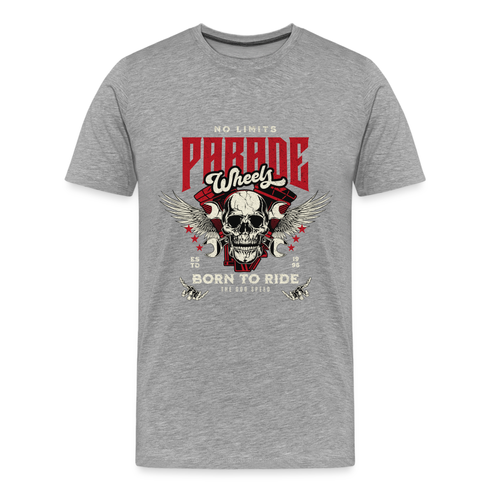 No Limits Parade Wheels Born To Ride Club  Premium T-Shirt Herren - Grau meliert