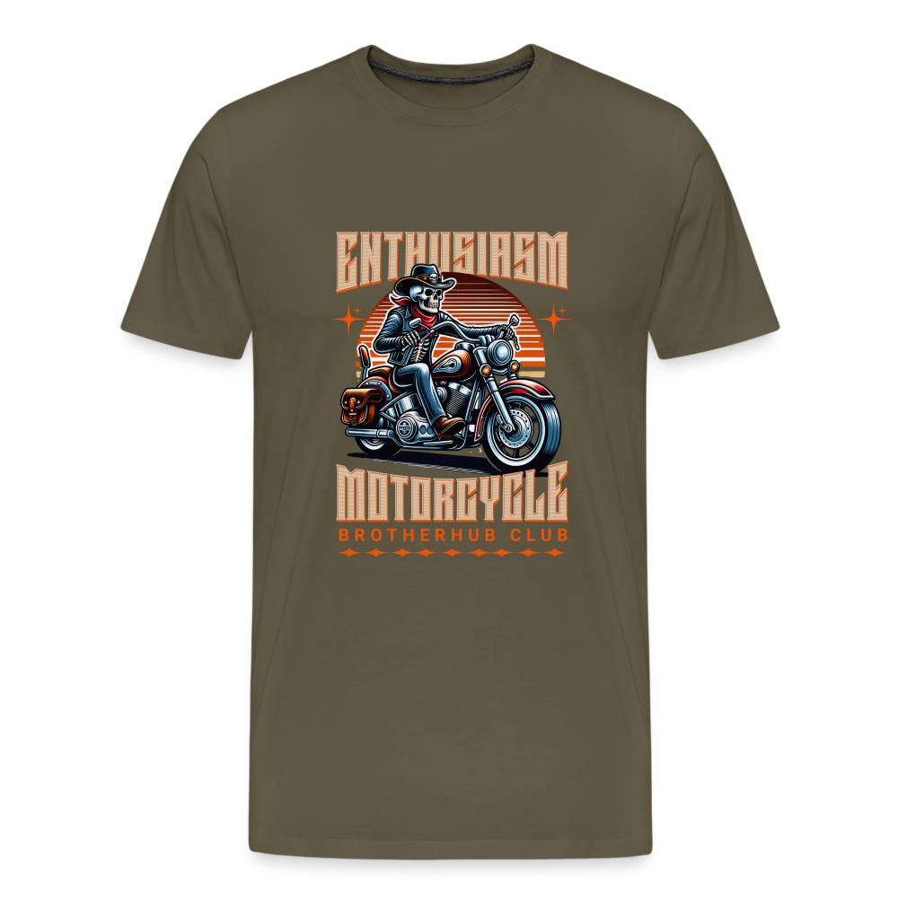 Motorcycle Brotherhub Club  Premium T-Shirt Herren - Khaki