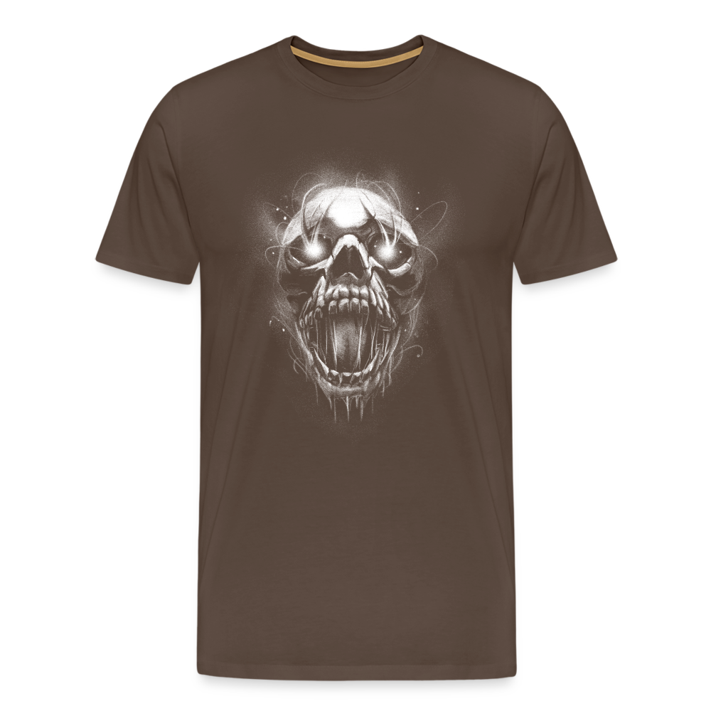 Horror Scream Skull Totenkopf Premium T-Shirt Herren - Edelbraun