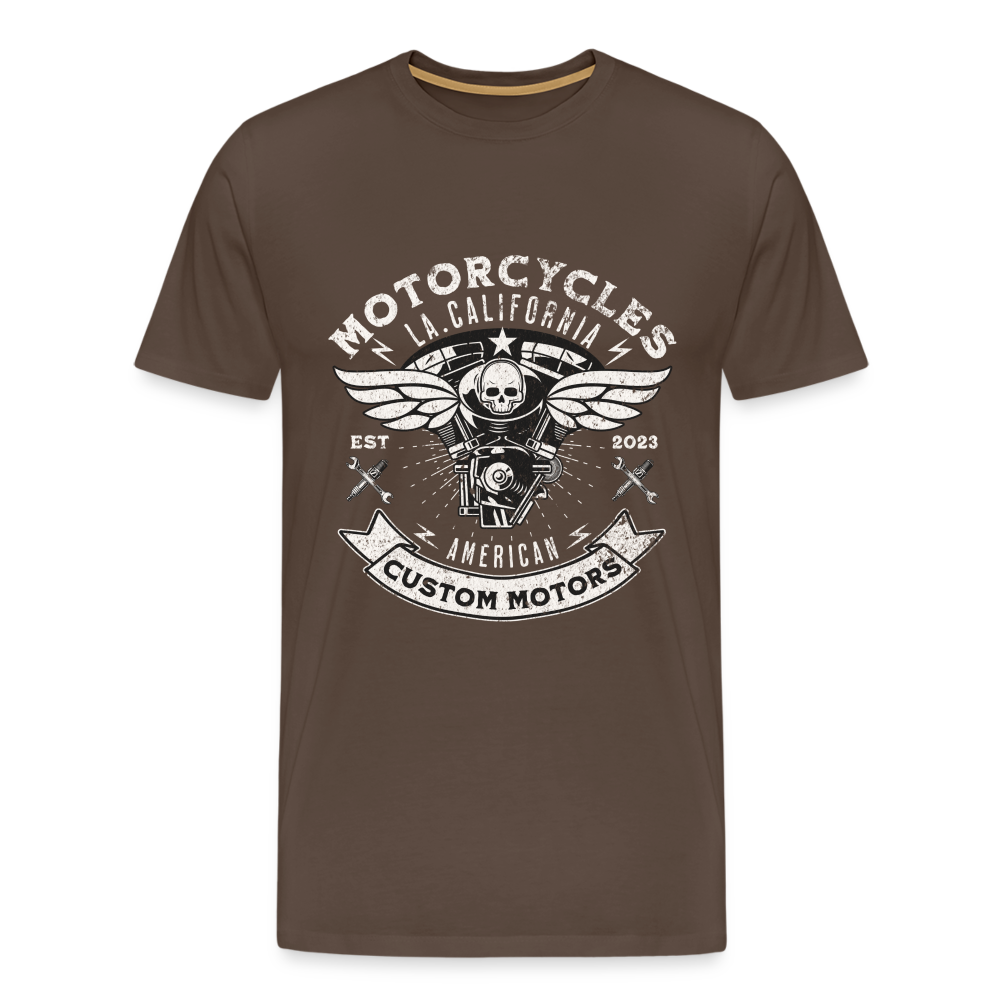 Motorcycles Custom Motors Premium T-Shirt Herren - Edelbraun