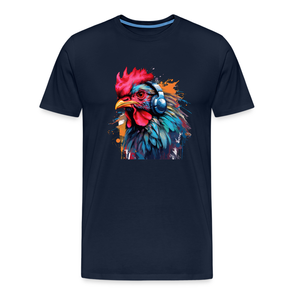 Hahn Kopfhörer Safari Zoo Männer Premium T-Shirt - Navy