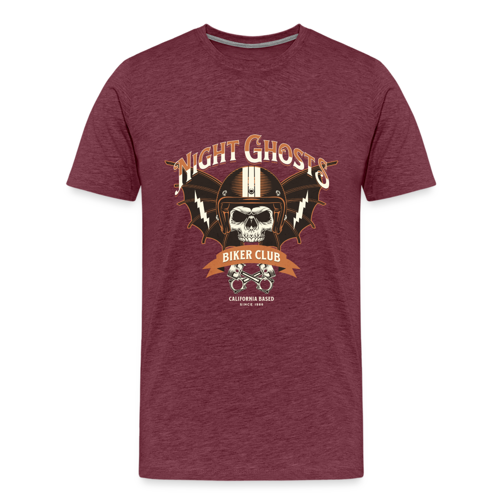 Night Ghosts Premium T-Shirt Herren - Bordeauxrot meliert