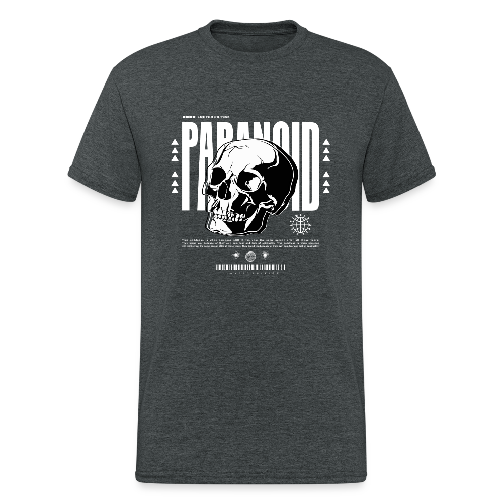 Urban Streetwear Paranoid T-Shirt Herren - Dunkelgrau meliert