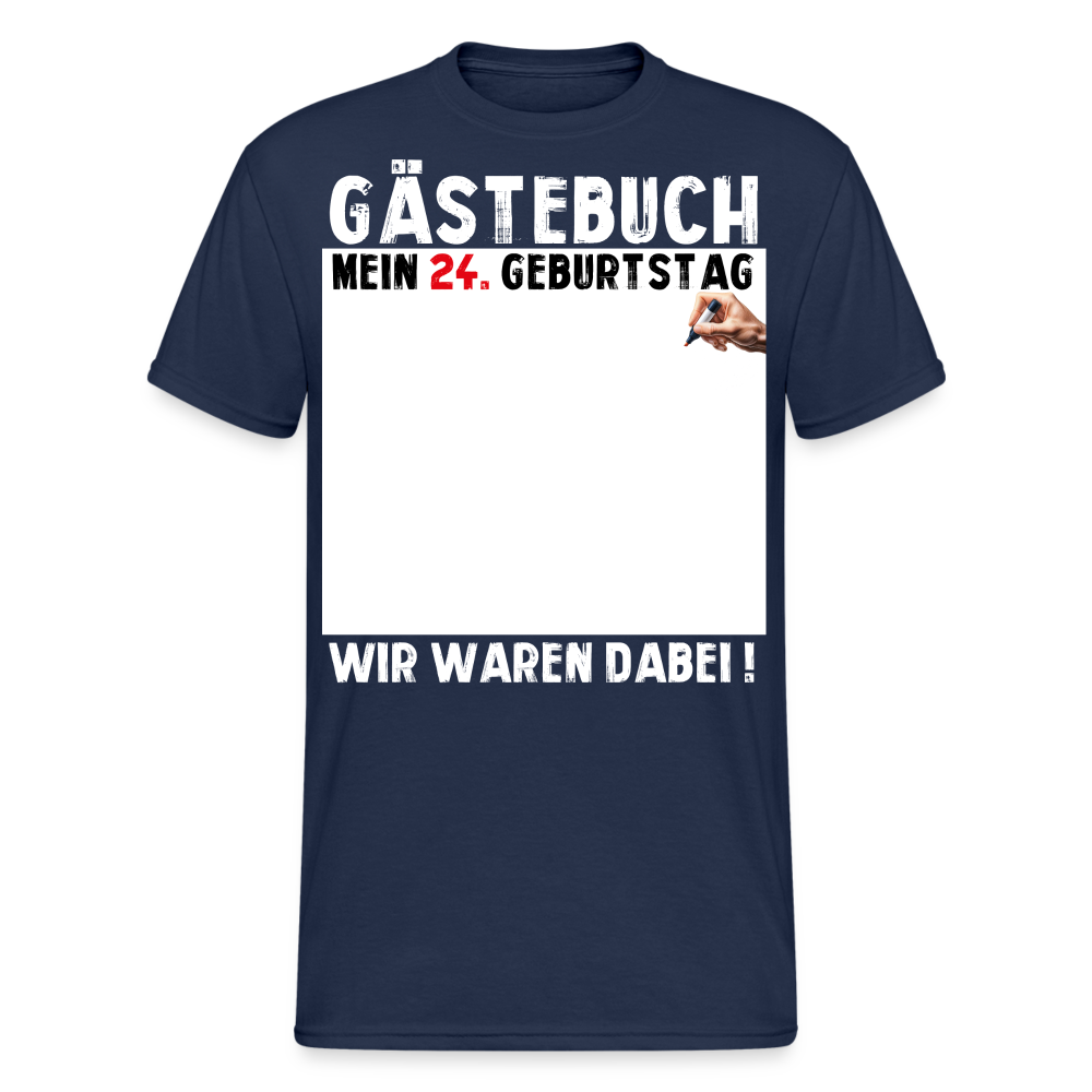 24. Geburtstag Gästebuch T-Shirt Lustig Geschenk T-Shirt - Navy