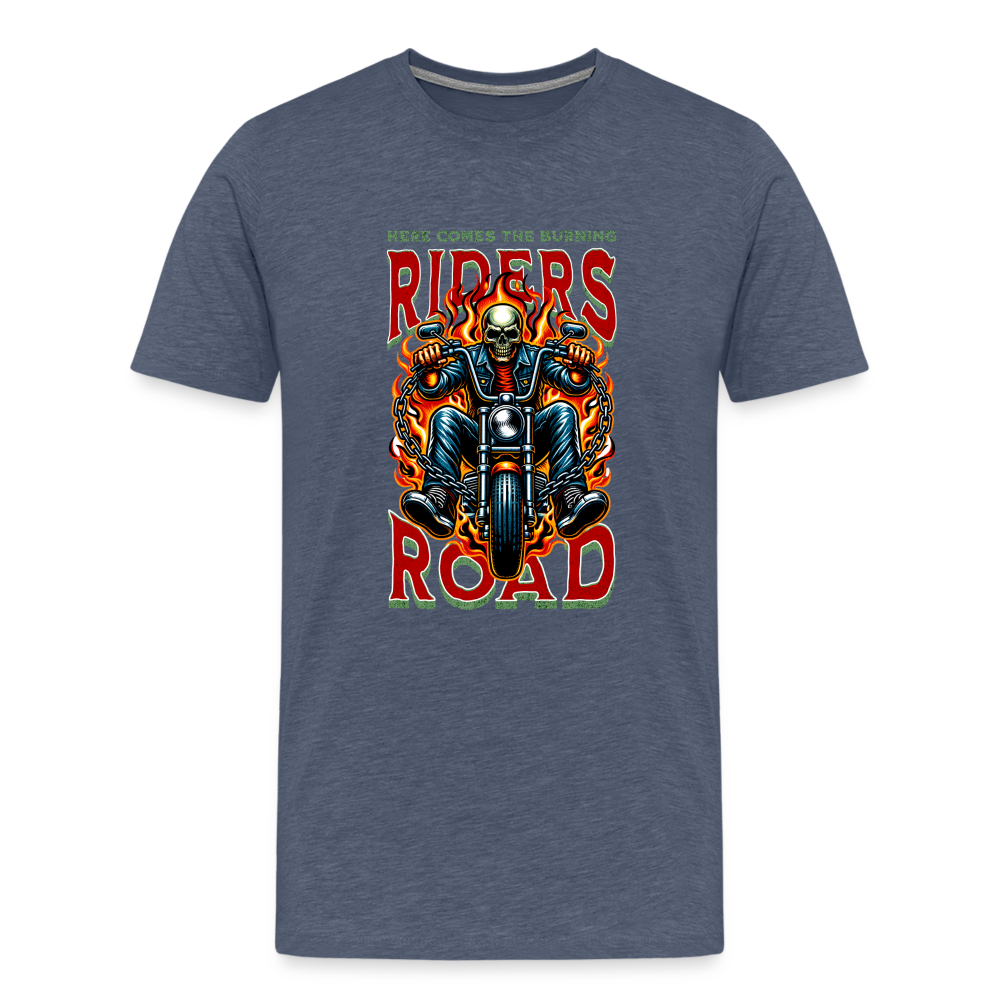 Riders Road Premium T-Shirt Herren - Blau meliert
