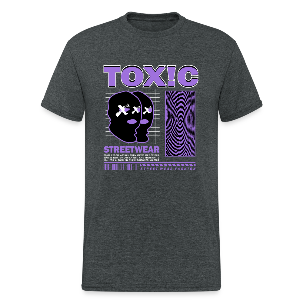 Urban Streetwear Toxic T-Shirt Herren - Dunkelgrau meliert