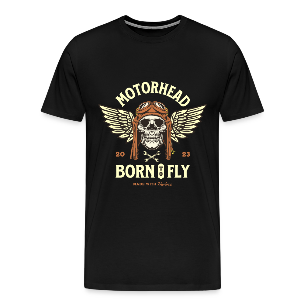 Motorhead Born To Fly  Premium T-Shirt Herren - Schwarz