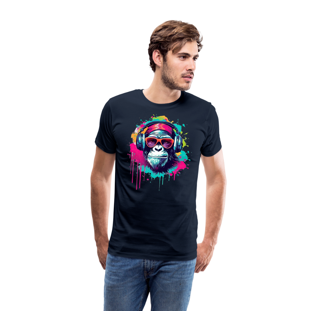 DJ Monkey Affe T-Shirt Männer Premium T-Shirt - Navy