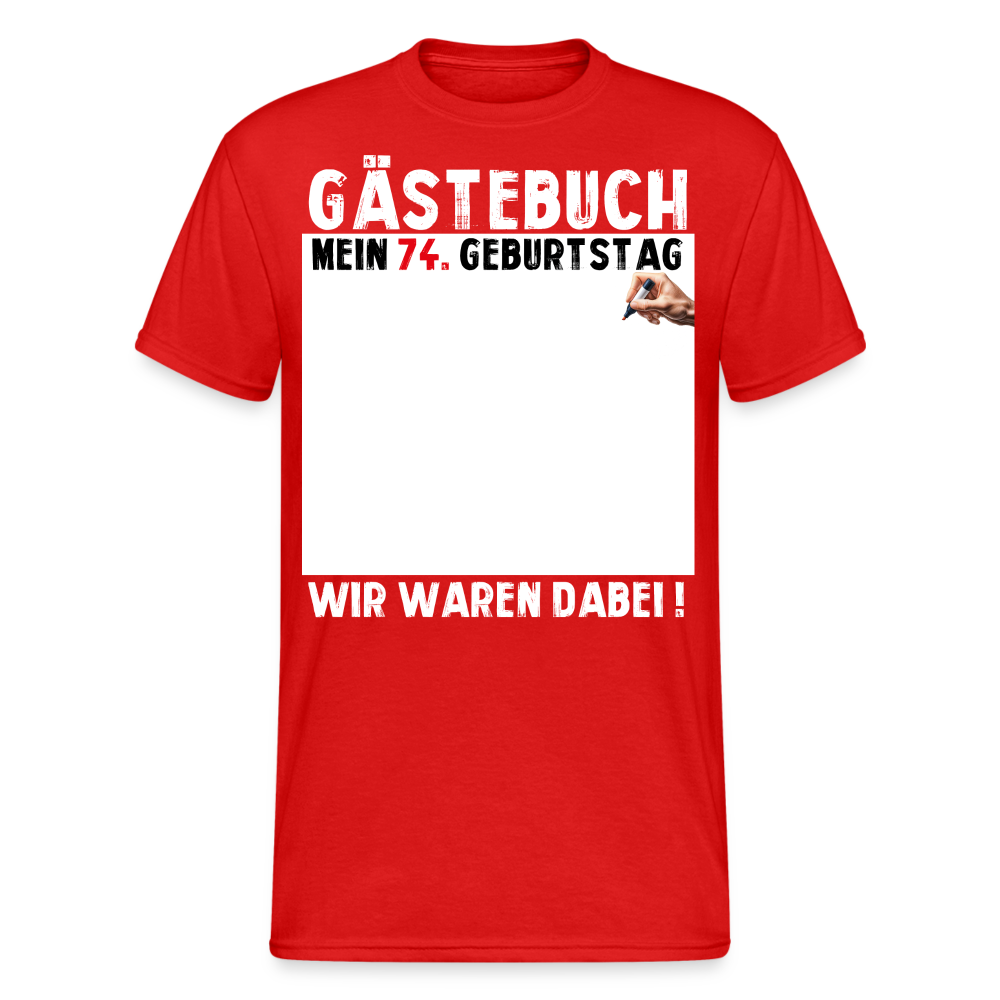 74. Geburtstag Gästebuch T-Shirt Lustig Geschenk T-Shirt - Rot