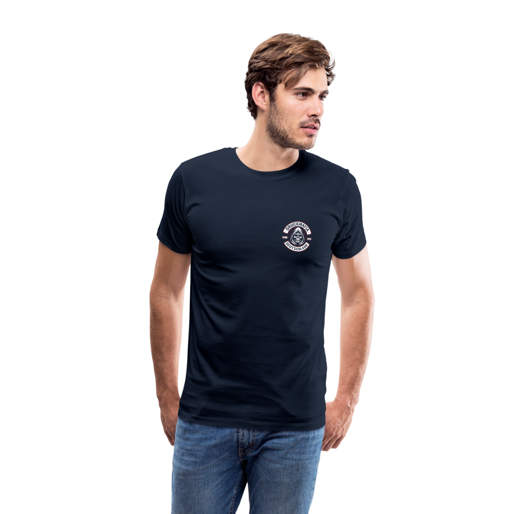 Druckmafia lieber stehen sterben als kniend leben mit Logodruck - Navy