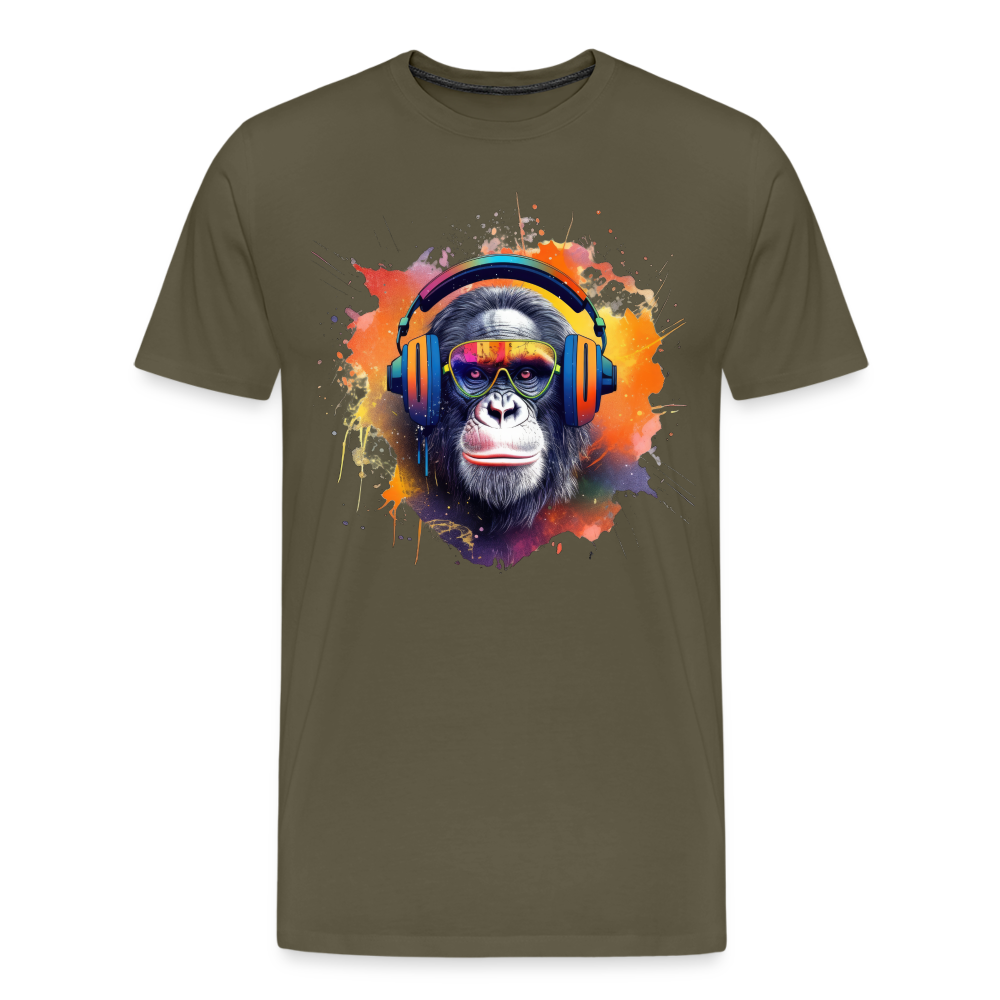 DJ Monkey Affe T-Shirt Männer Premium T-Shirt - Khaki