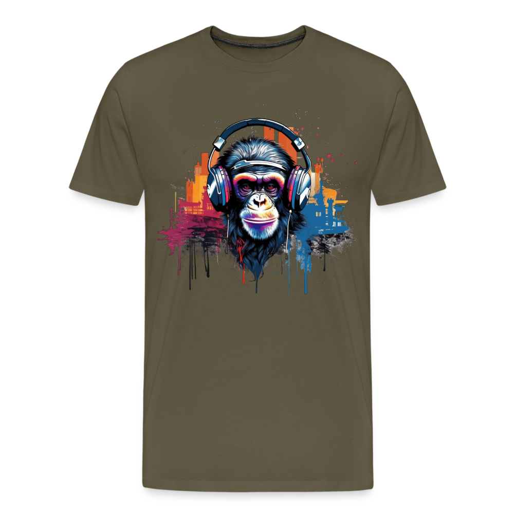 DJ Monkey Affe T-Shirt Männer Premium T-Shirt - Khaki