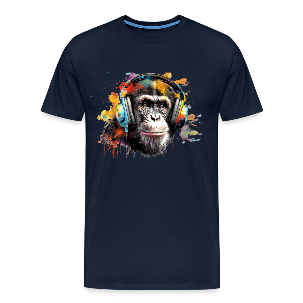 DJ Monkey Affe T-Shirt Männer Premium T-Shirt - Navy