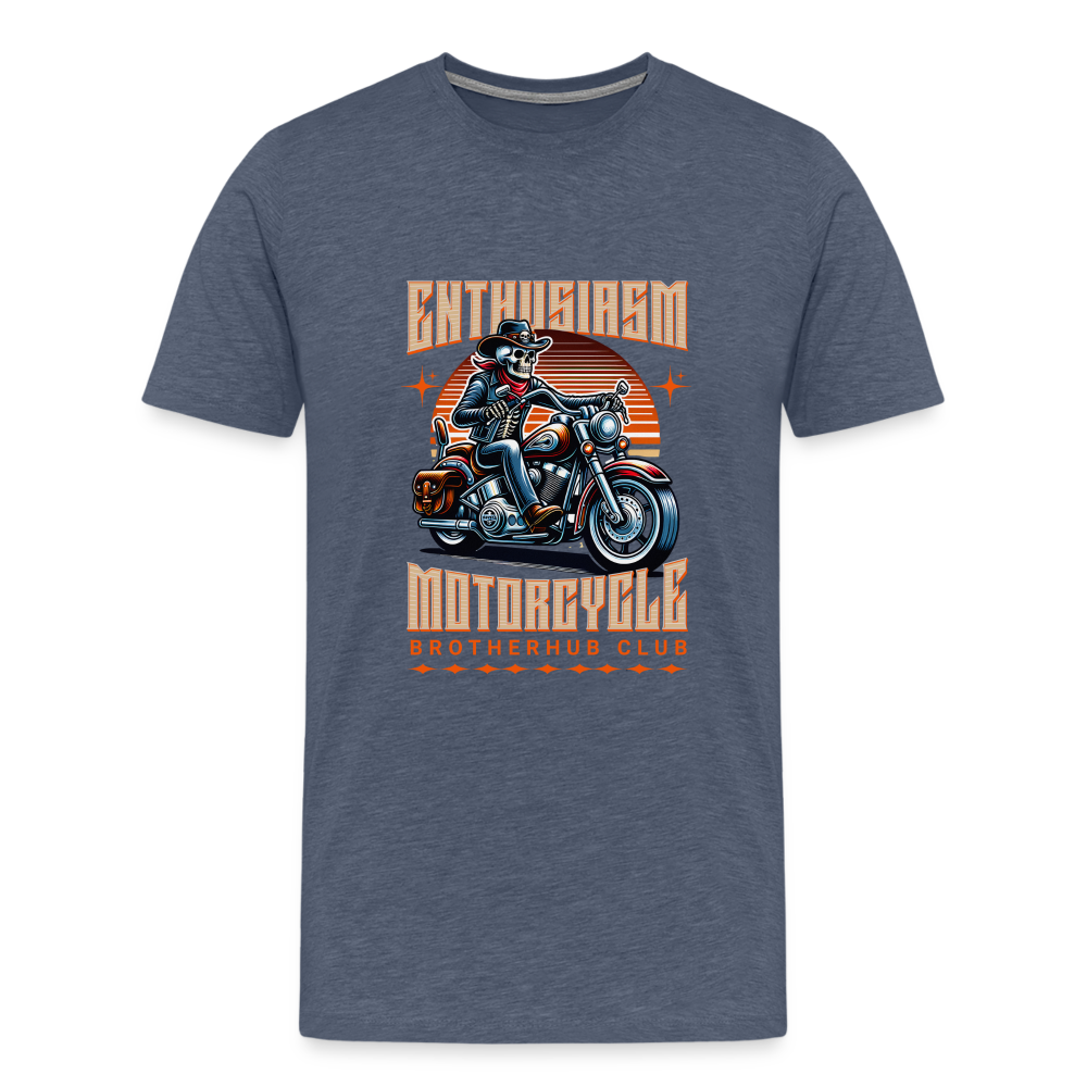 Motorcycle Brotherhub Club  Premium T-Shirt Herren - Blau meliert