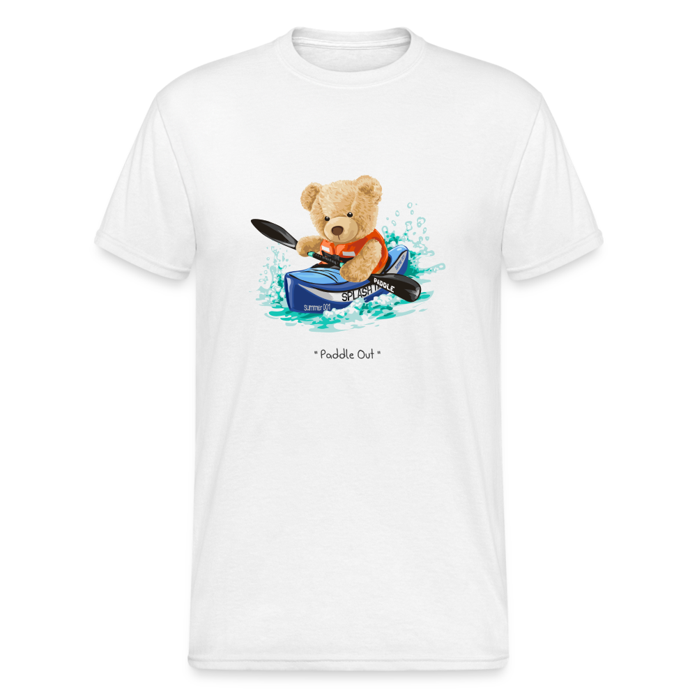 Teddybär Bear Paddle Out Streetwear Spruch T-Shirt Herren - Weiß