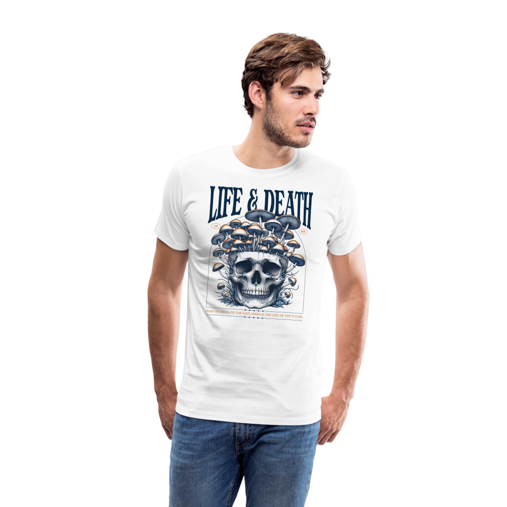 Life & Death Skull Totenkopf Premium T-Shirt Herren - Weiß