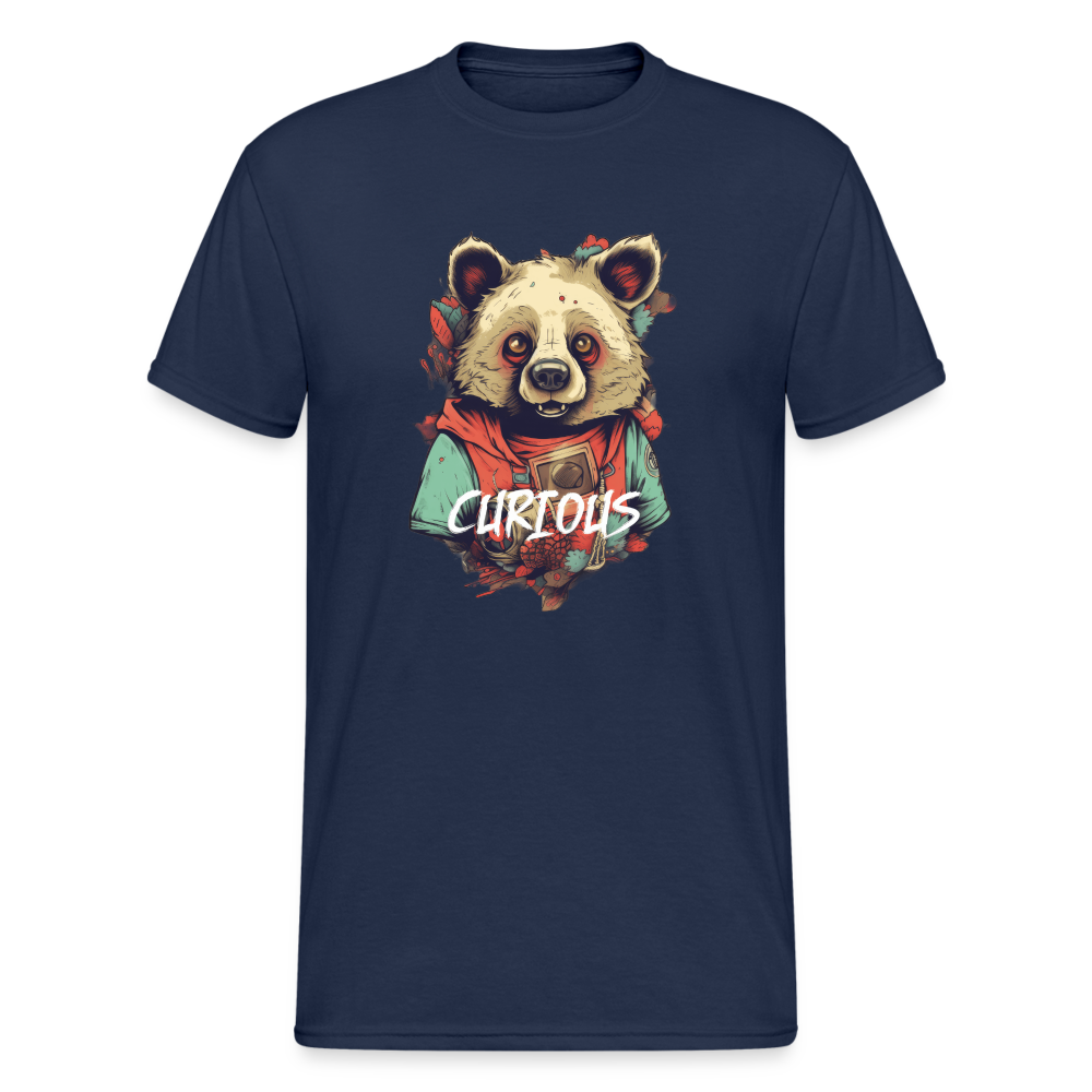 Teddybär Bear Curious Streetwear Spruch T-Shirt Herren - Navy