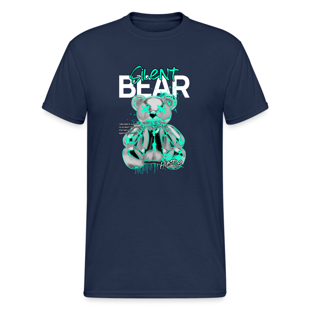 Teddybär Bear Silent Bear Streetwear Spruch T-Shirt Herren - Navy