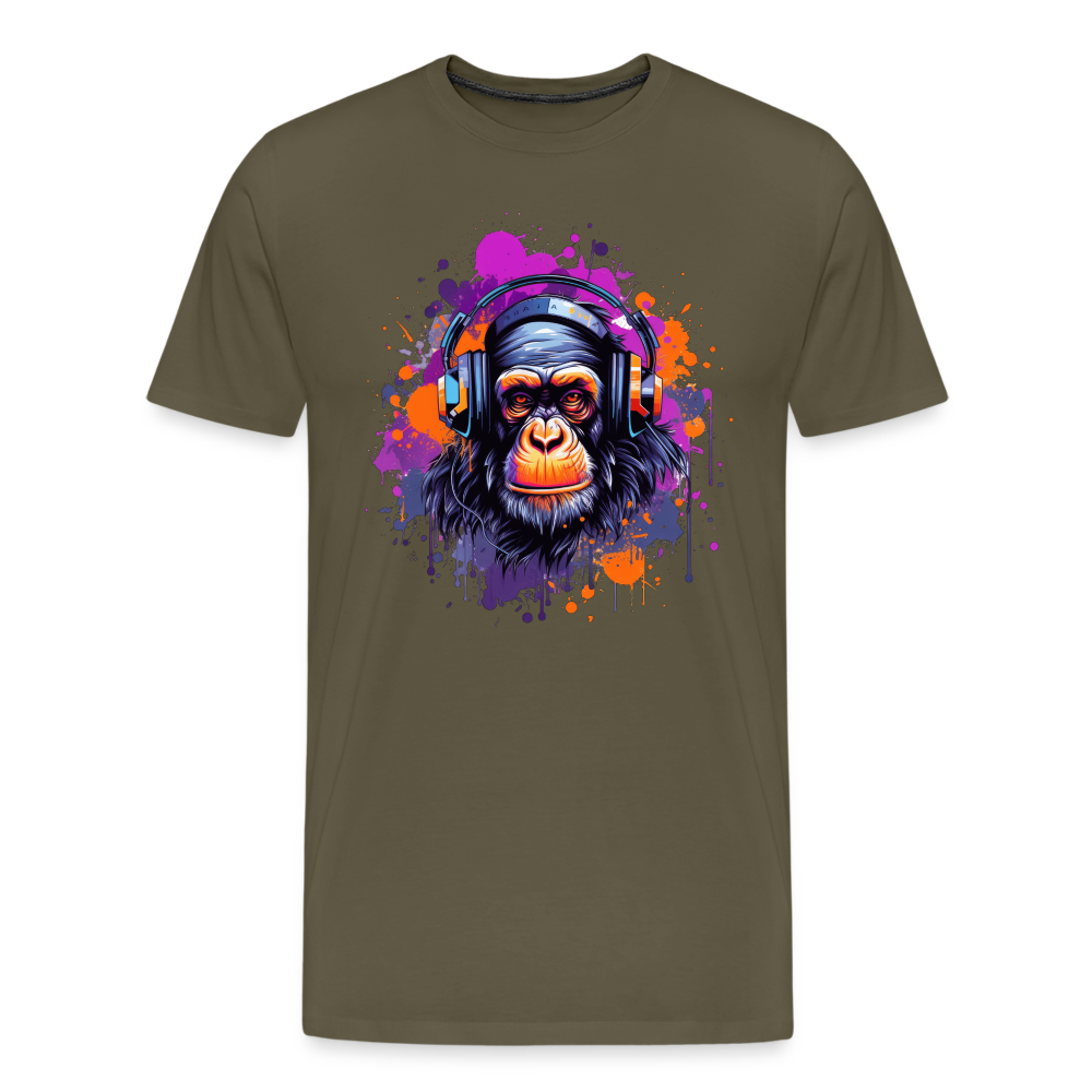 DJ Monkey Affe T-Shirt Männer Premium T-Shirt - Khaki