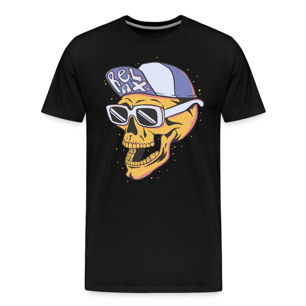 Relax Skull Totenkopf Premium T-Shirt Herren - Schwarz