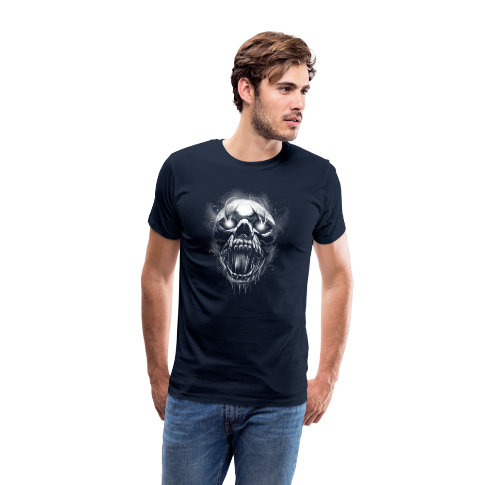 Horror Scream Skull Totenkopf Premium T-Shirt Herren - Navy