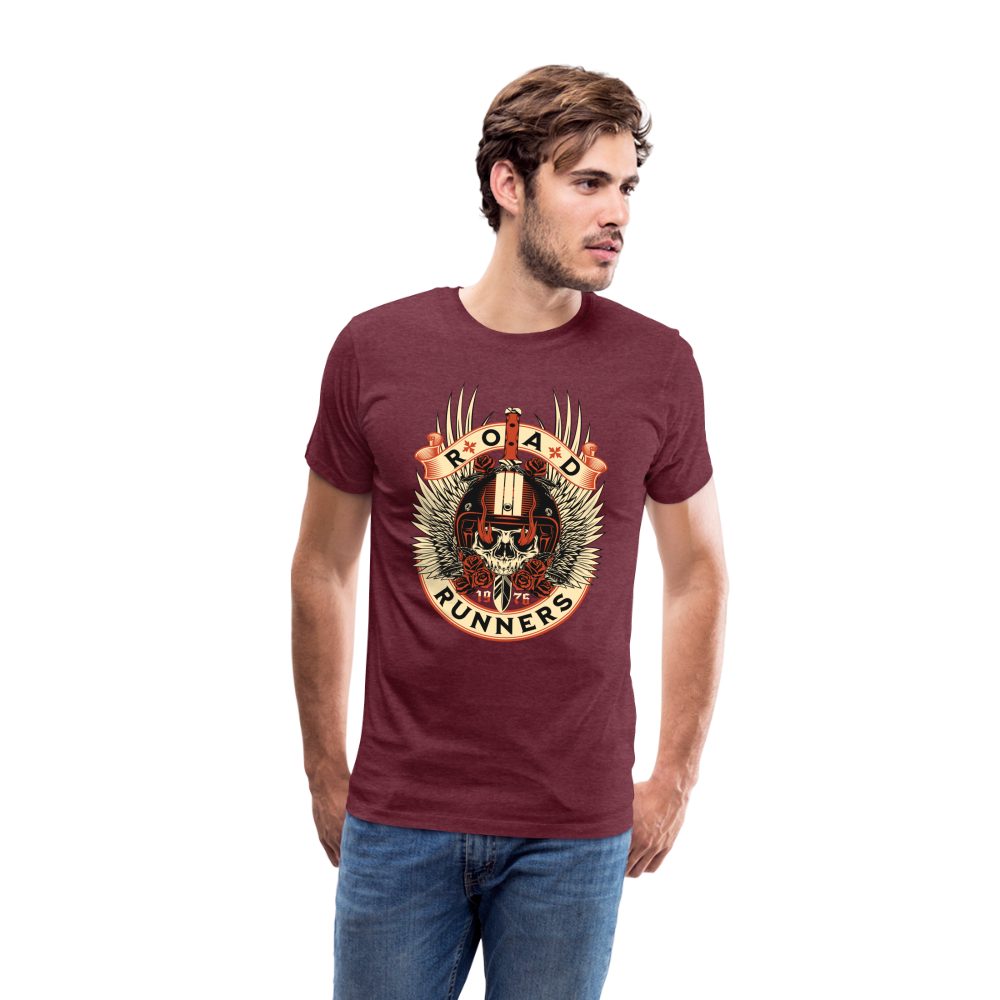 Road Runners Premium T-Shirt Herren - Bordeauxrot meliert
